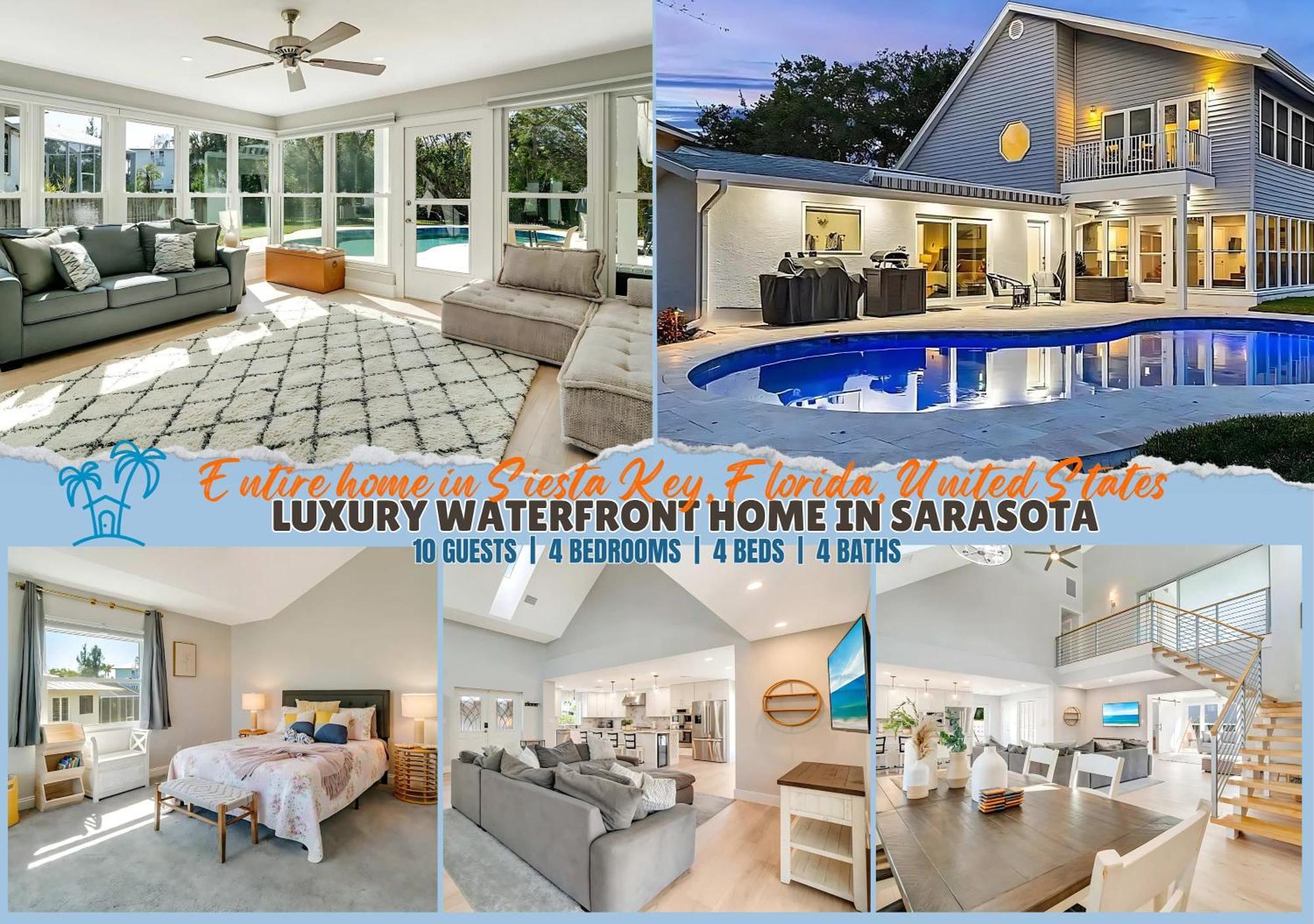 Sarasota 4Br Waterfront Island Home Pool Dock Siesta Key Exterior photo